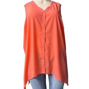 Catherine's Sleeveless Top Size 3X in Peach/Orange
